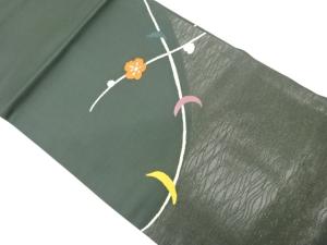 梅に月模様織出し名古屋帯